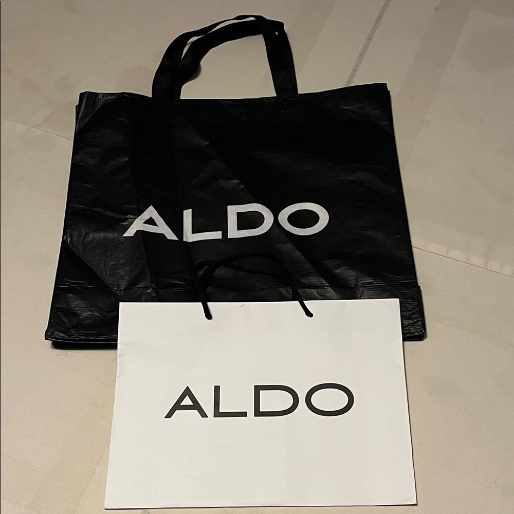 Aldo Tote Bag Black and White And A Shopping Paper Bag White With Logo In Black
